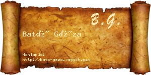 Bató Géza névjegykártya