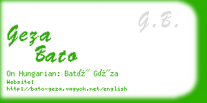 geza bato business card